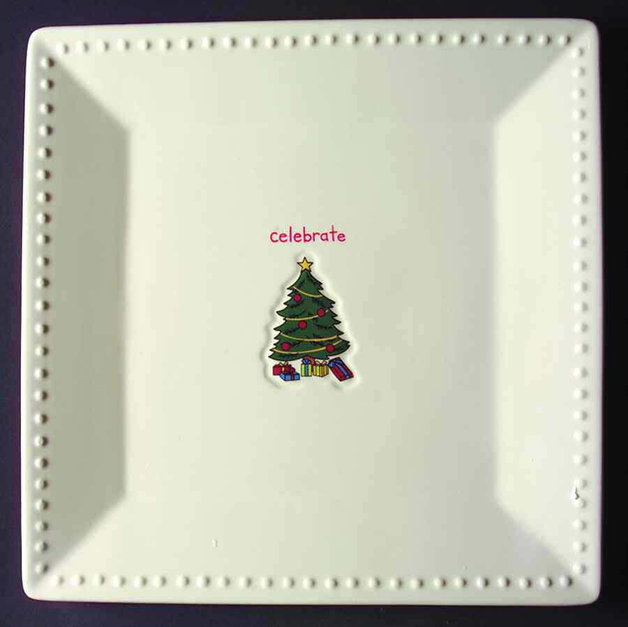 Jingle Bells Square Dinner Plate by St Nicholas Square-1