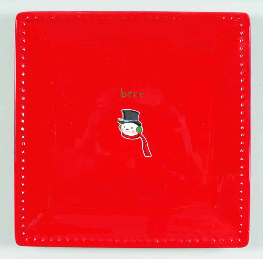 Jingle Bells Square Salad Plate by St Nicholas Square-1