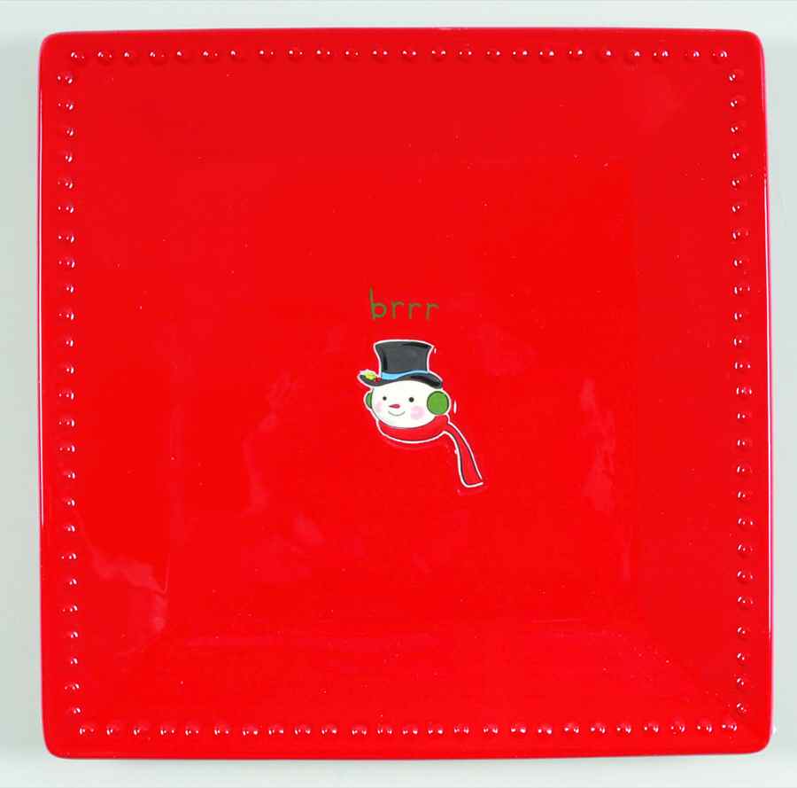 Jingle Bells Square Dinner Plate by St Nicholas Square-1