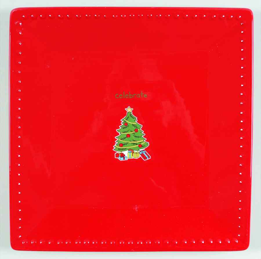 Jingle Bells Square Dinner Plate by St Nicholas Square-1