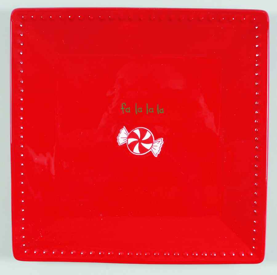 Jingle Bells Square Dinner Plate by St Nicholas Square-1