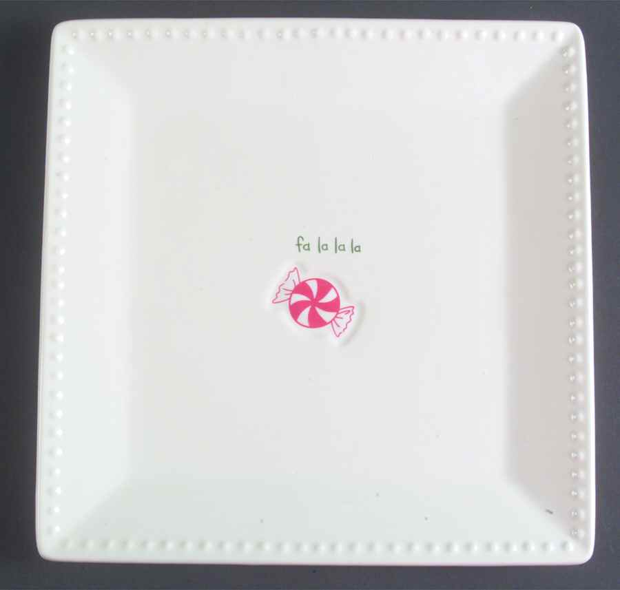Jingle Bells Square Salad Plate by St Nicholas Square-1