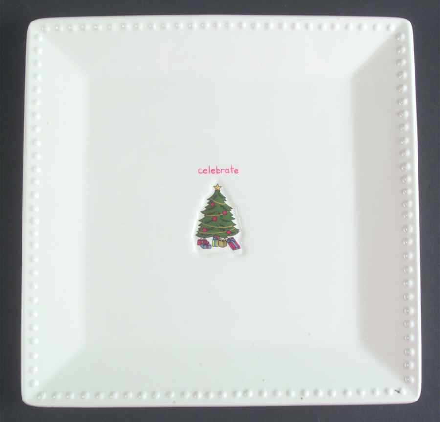 Jingle Bells Square Salad Plate by St Nicholas Square-1