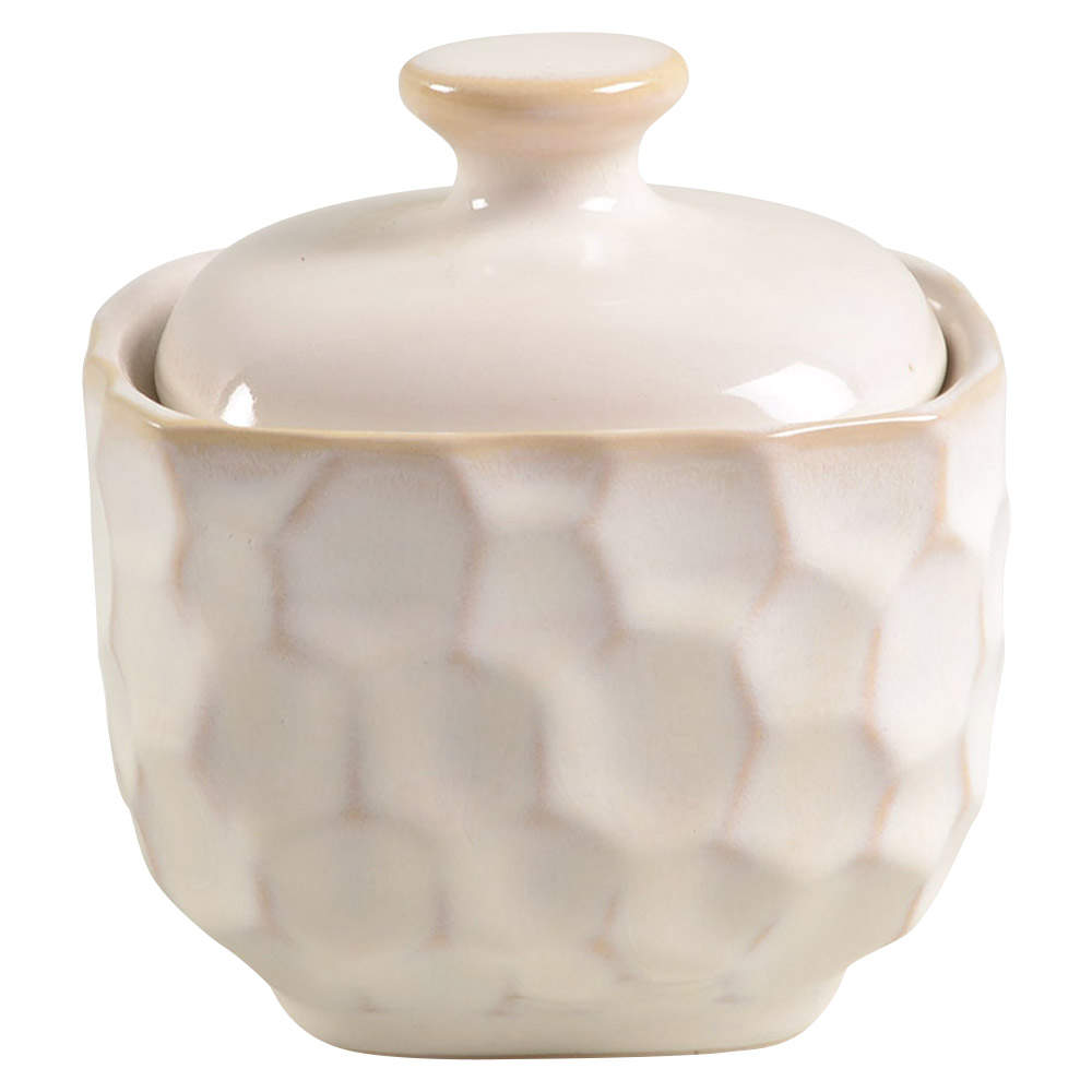 Continental White Sugar Bowl & Lid by Sango-1