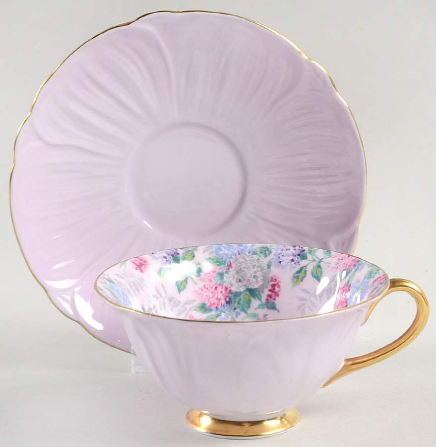 Summer Glory (Oleander) Footed Cup & Saucer Set by Shelley-1