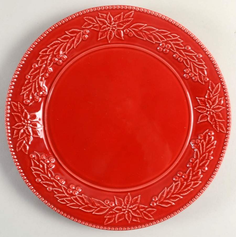 Holiday Tree Majolica Dinner Plate by Sur La Table-1