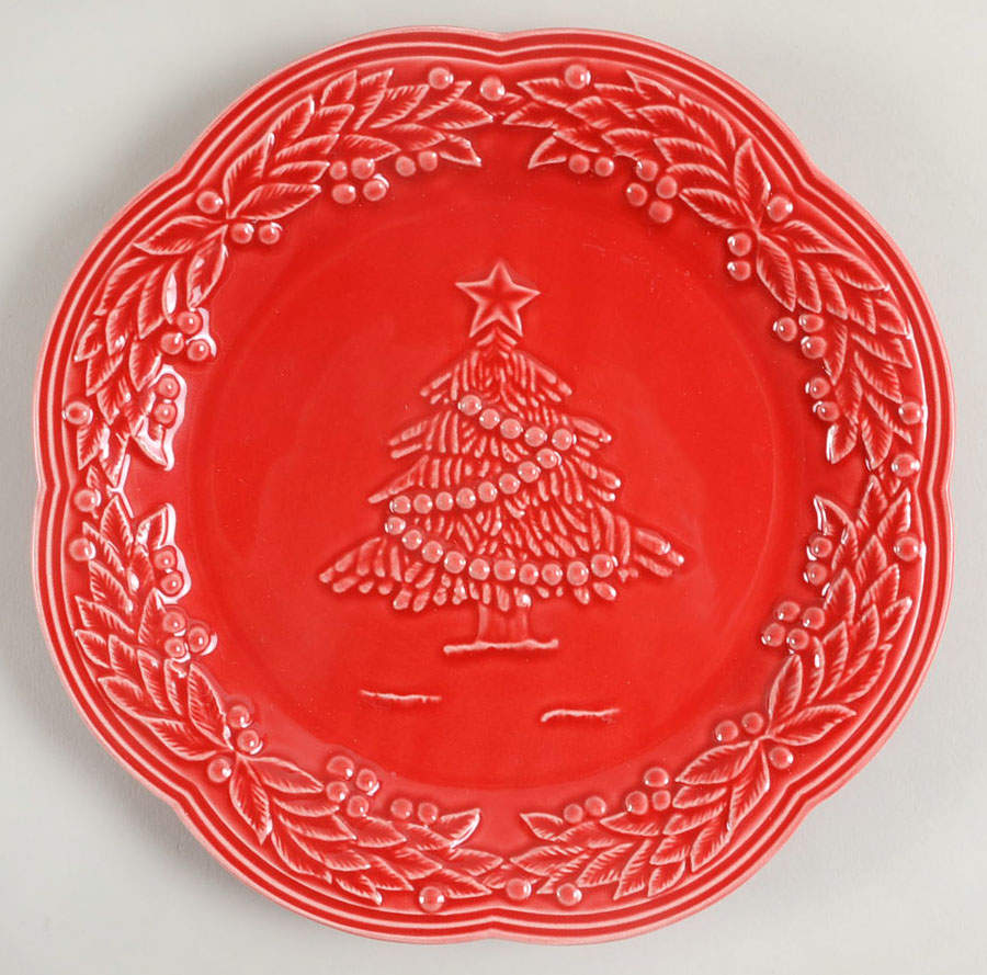 Holiday Tree Majolica Salad Plate by Sur La Table-1