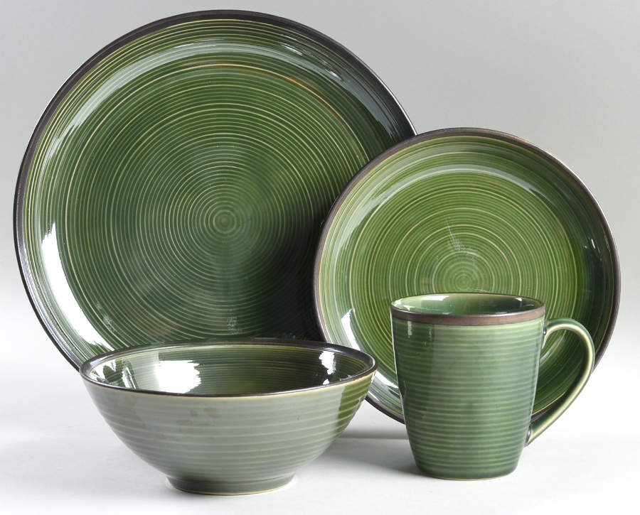 Orbit Green 4 Piece Place Setting by Sango-1