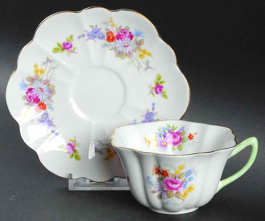 2332 Flat Cup & Saucer Set by Shelley-1