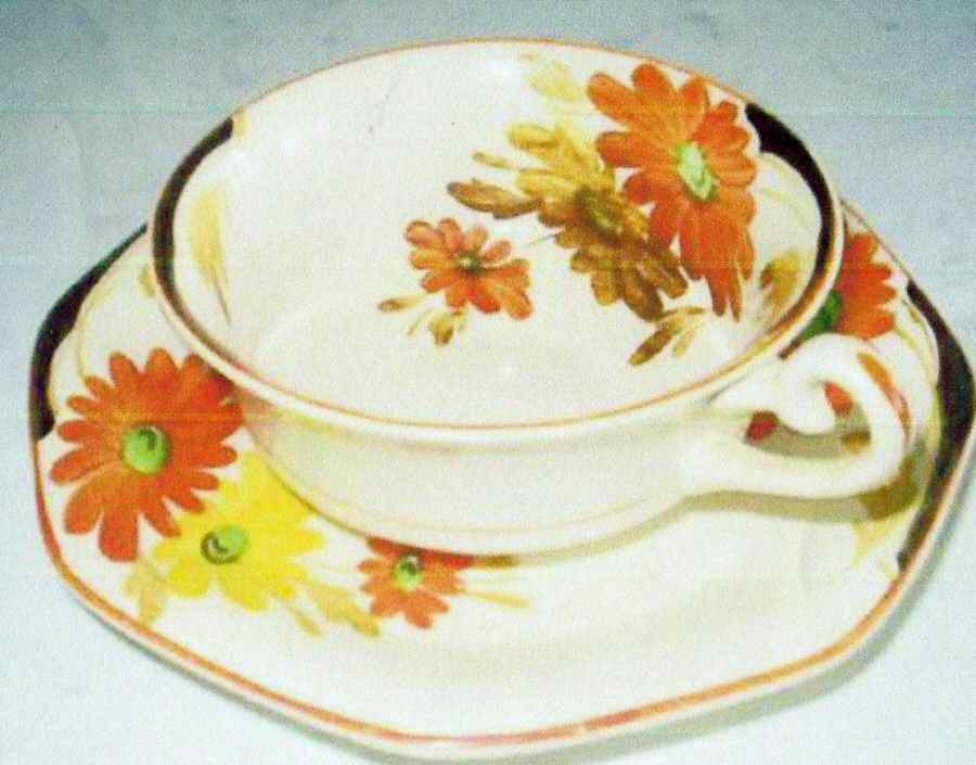 8591 Flat Cup & Saucer Set by Soho Pottery-1