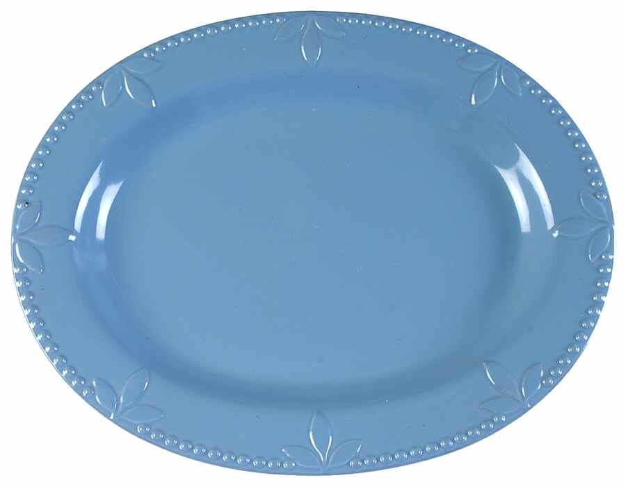 Sorrento Tuscan Blue 14" Oval Serving Platter by Signature-1