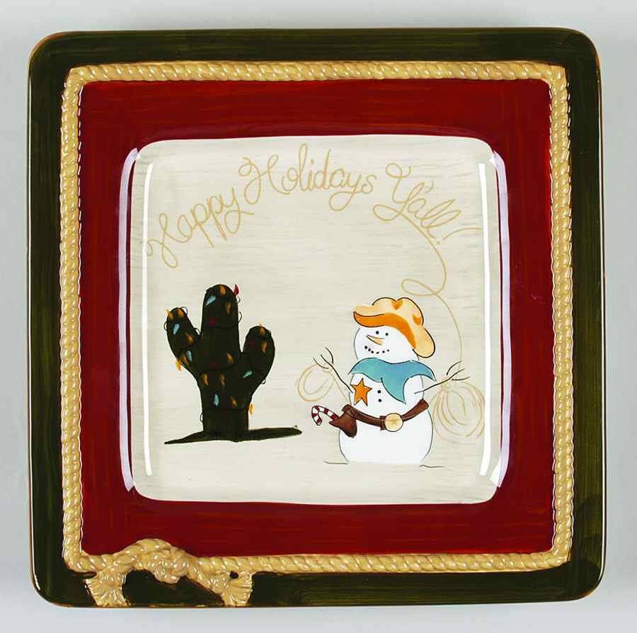 Happy Trails Holiday Square Dinner Plate by St Nicholas Square-1