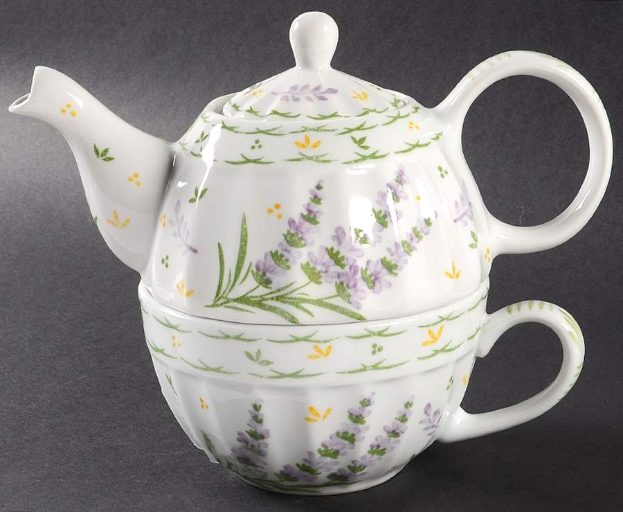 Lavender Individual Teapot & Lid with Cup & Saucer by Sadek-1