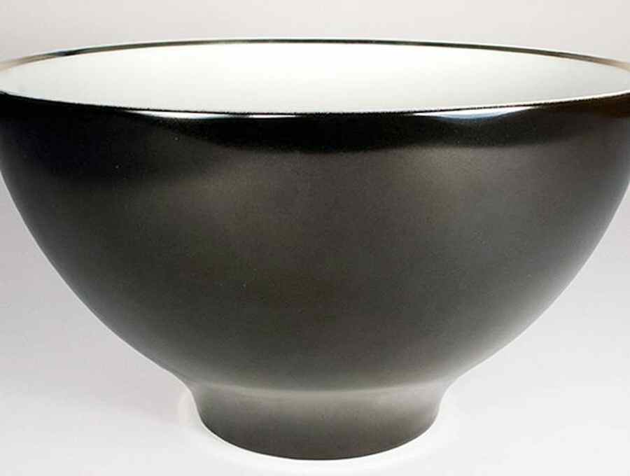 Obi Black 8" Round Vegetable Bowl by Sasaki-1