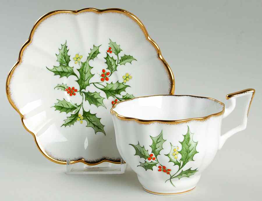 Holly Footed Cup & Saucer Set by Salisbury-1
