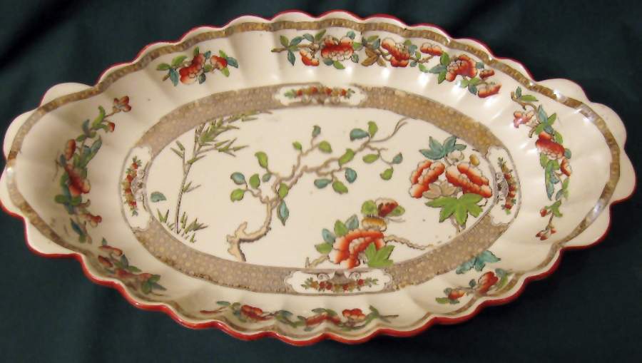 Indian Tree (Turquoise, Green, Rust, Scallop) 15" Oval Vegetable Bowl by Spode-1