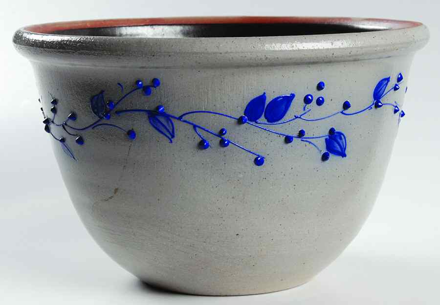 Blue Vine 7" Round Bowl by Salmon Falls Stoneware-1