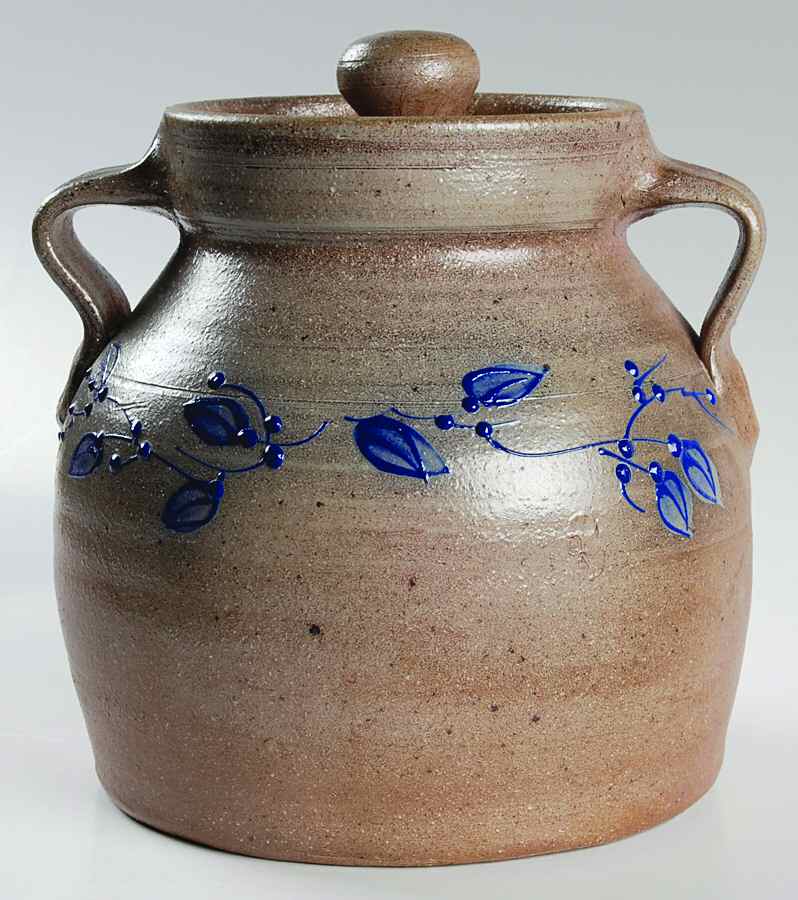 Blue Vine Bean Pot & Lid by Salmon Falls Stoneware-1