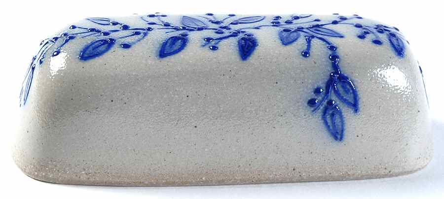 Blue Vine Lid for 1/4 Lb Butter by Salmon Falls Stoneware-1
