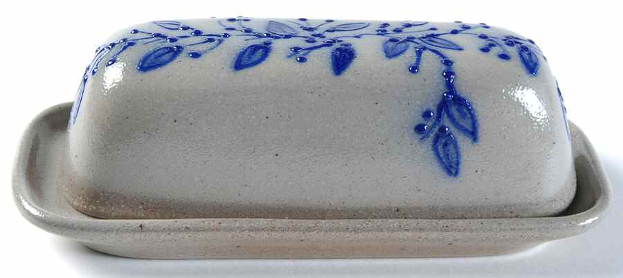 Blue Vine 1/4 Lb Covered Butter by Salmon Falls Stoneware-1