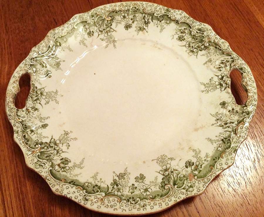 Cromer Green Handled Cake Plate by Samuel Ford-1