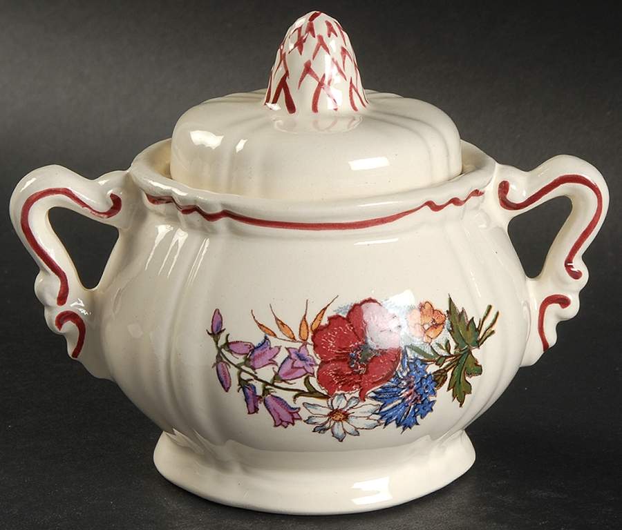 Agreste Sugar Bowl & Lid by Sarreguemines-1