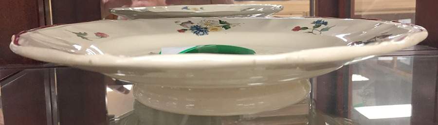 Agreste Footed Cake Plate by Sarreguemines-1