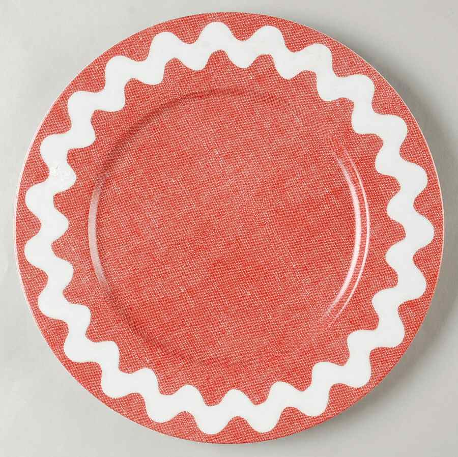 Rick Rack Red Dinner Plate by Sabre-1