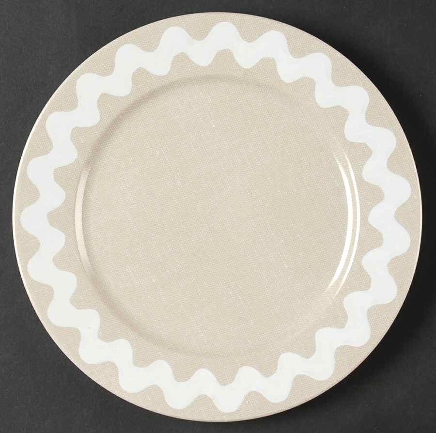 Rick Rack Khaki Salad/Dessert Plate by Sabre-1