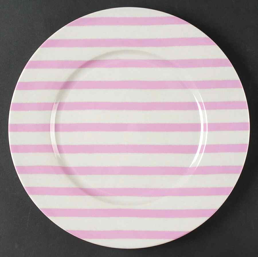 Stripe Pink Dinner Plate by Sabre-1
