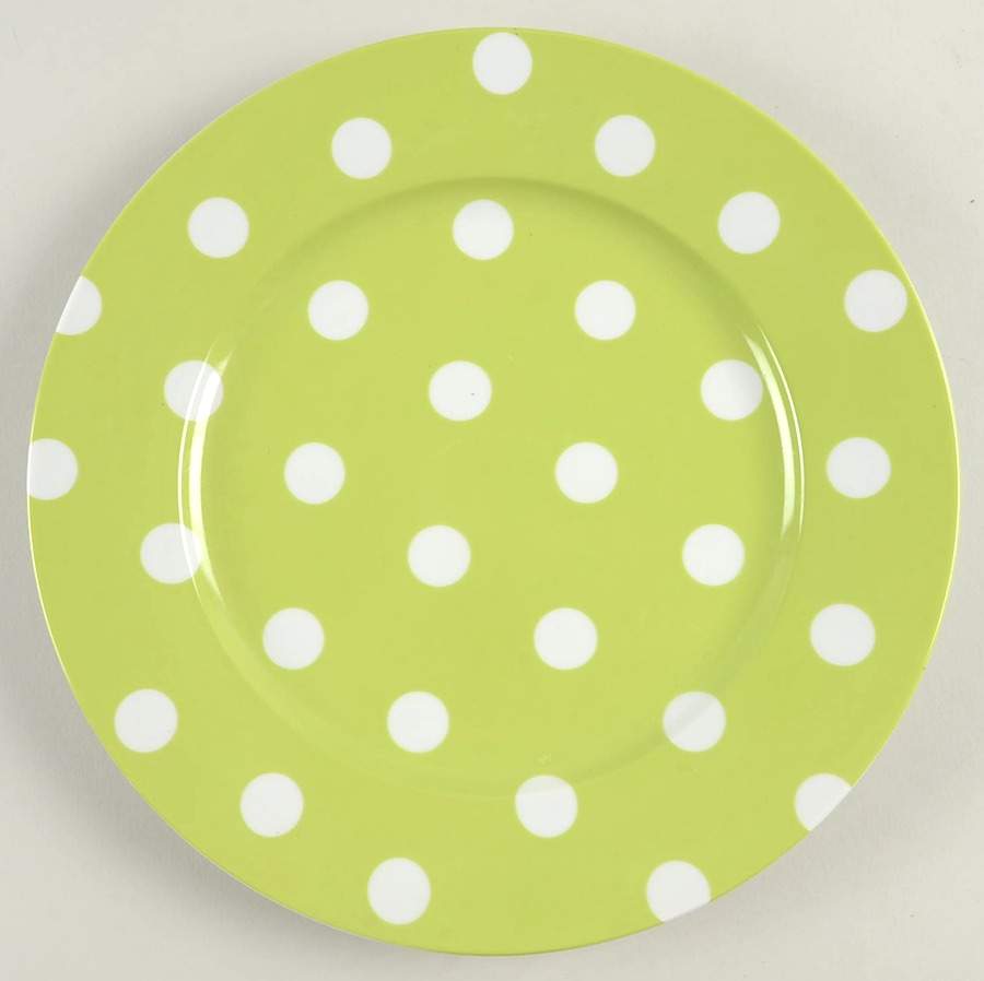 White Dots Lime Green Service Plate (Charger) by Sabre-1