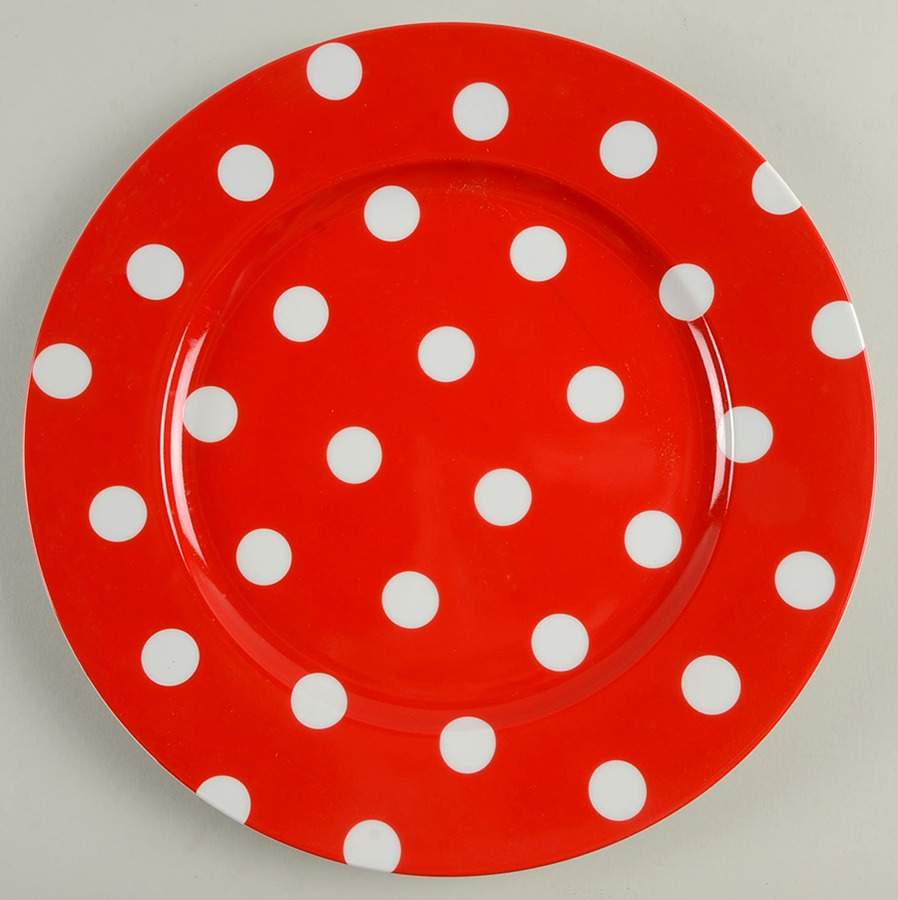 White Dots Red Service Plate (Charger) by Sabre-1