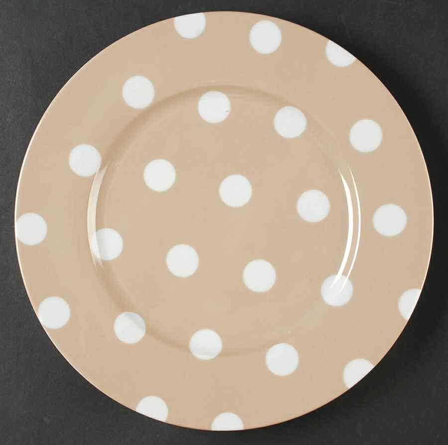 White Dots Khaki Dinner Plate by Sabre-1