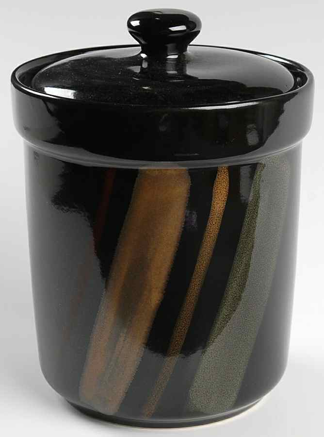 Avanti Black Large Canister & Lid by Sango-1