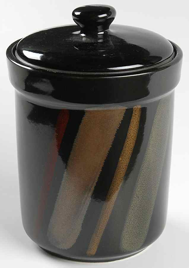 Avanti Black Medium Canister & Lid by Sango-1