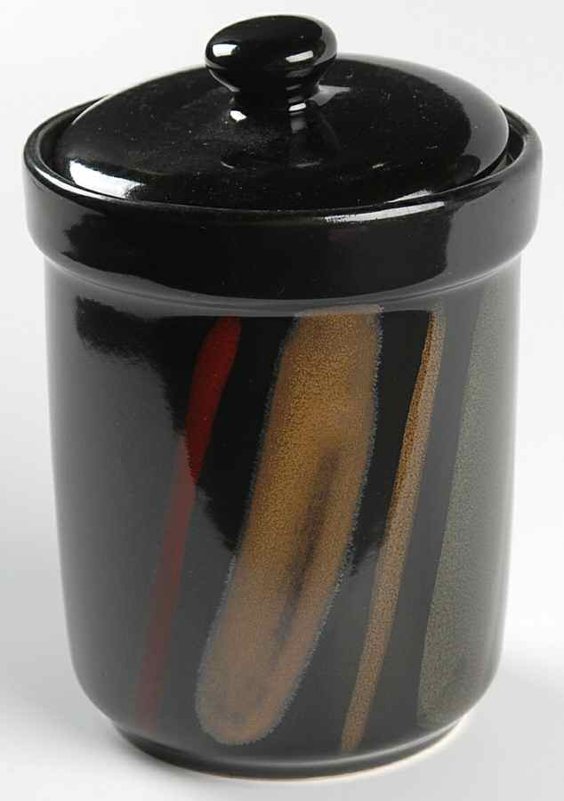 Avanti Black Small Canister & Lid by Sango-1