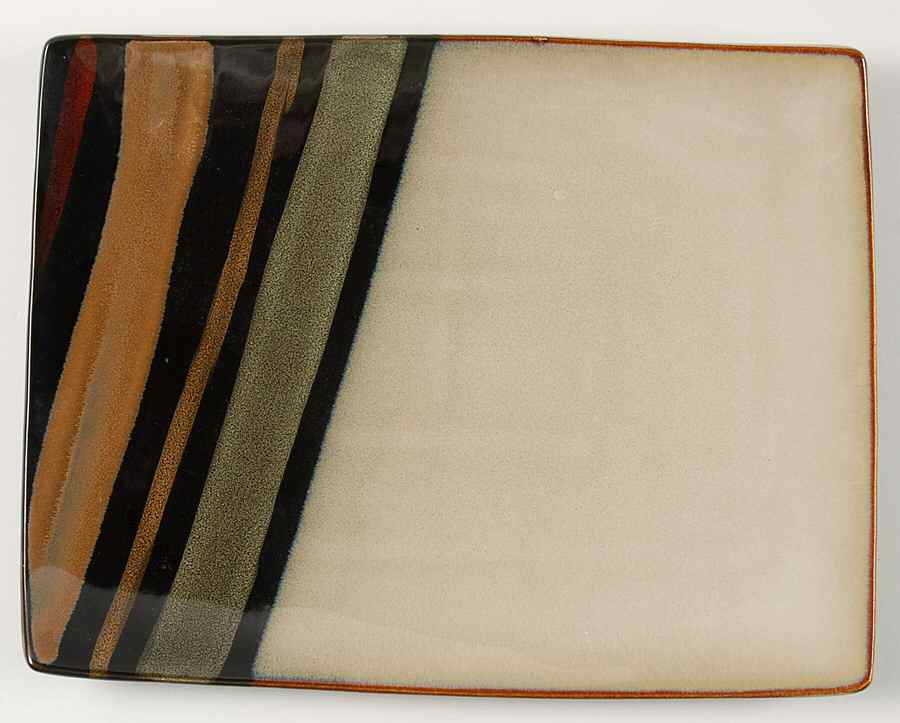 Avanti Black 12" Rectangular Serving Platter by Sango-1