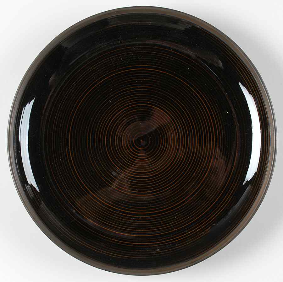 Orbit Black Dinner Plate by Sango-1