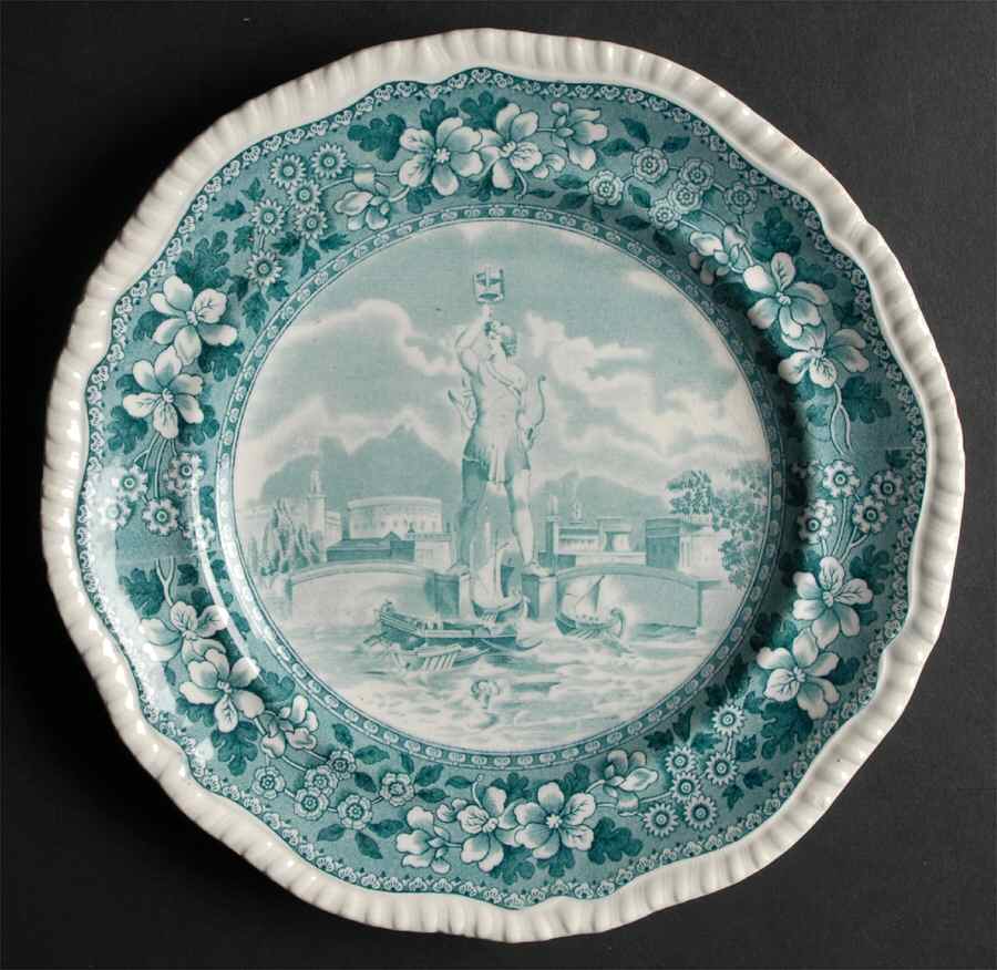 Seven Wonders of the World Teal Luncheon Plate by Spode-1