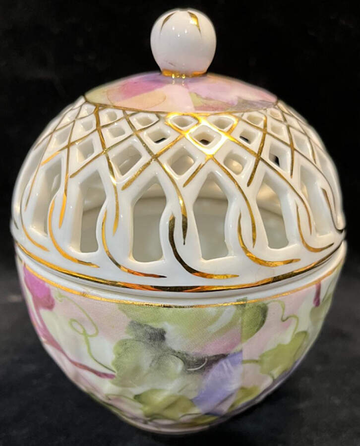 Morning Glory Round Trinket Box & Lid by Skye Mcghie-1