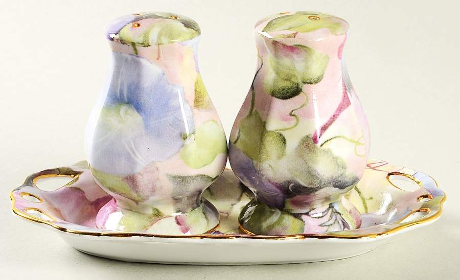 Morning Glory (3 Pc) Salt & Pepper Tray Set by Skye Mcghie-1