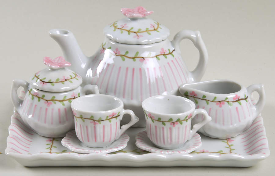 Pinstripe 10 Piece Toy Tea Set by Sadek-1