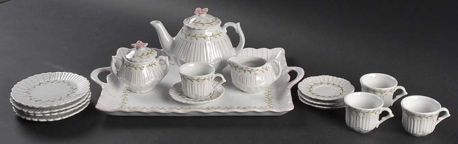 Pinstripe (18 Piece) Child's Tea Set by Sadek-1