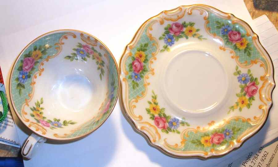 SCH583 Footed Cup & Saucer Set by Schumann - Bavaria-1