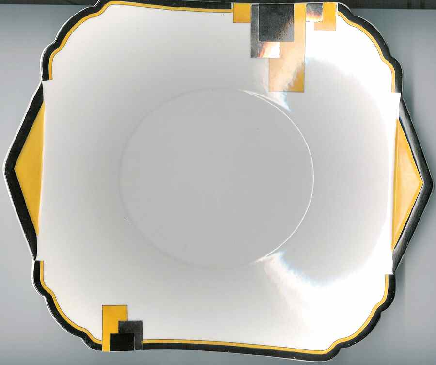 Blocks Yellow Handled Cake Plate by Shelley-1