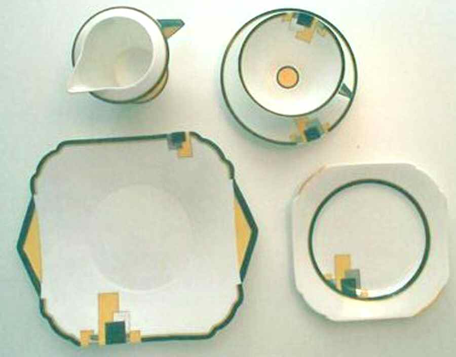 Blocks Yellow Footed Cup & Saucer Set by Shelley-1
