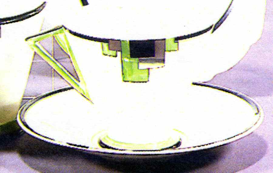 Blocks Green Footed Cup & Saucer Set by Shelley-1