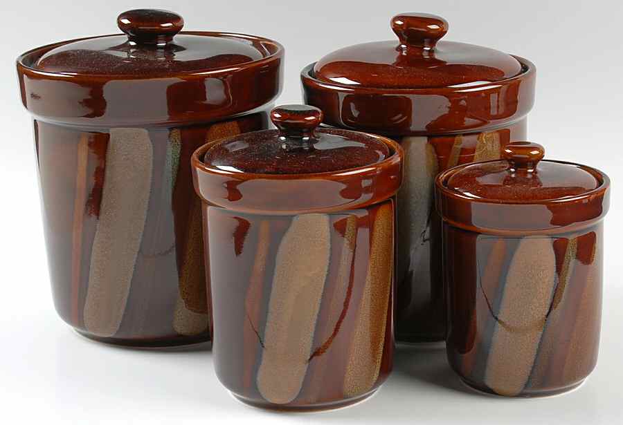 Avanti Brown (4 Piece) Canister Set (Box Set) by Sango-1