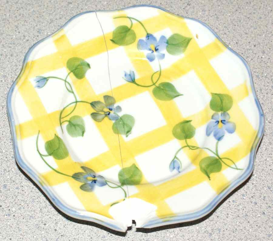 Forget Me Not & Yellow Plaid Bread & Butter Plate by Sadek-1