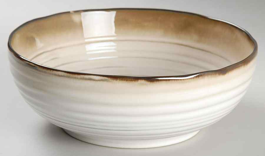 Chromatics Brown 8" Round Vegetable Bowl by Sango-1